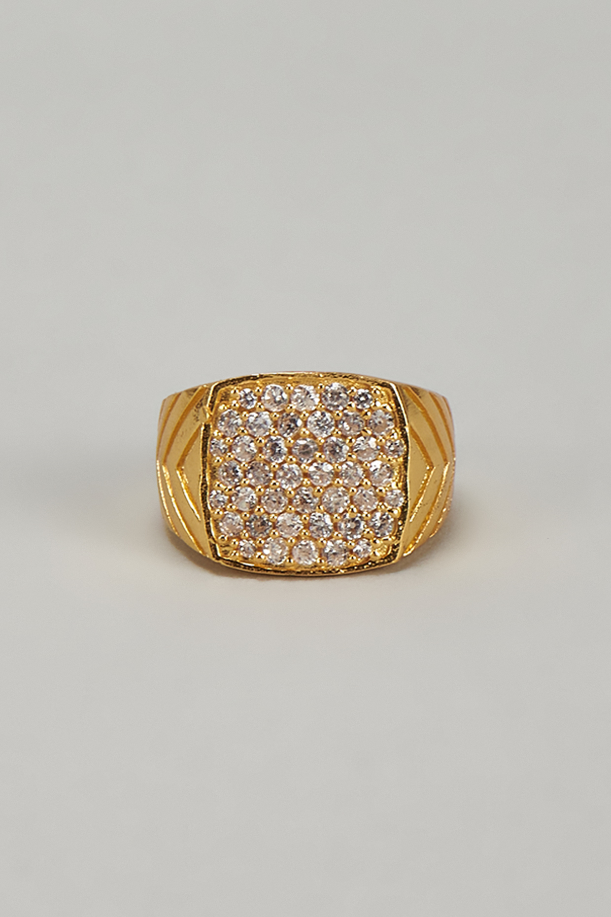 Gold Plated CZ Diamond Don Ring by DASHIA