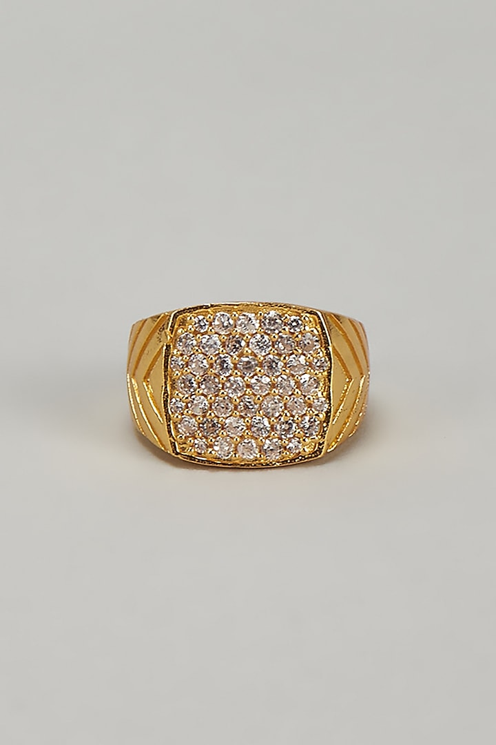 Gold Plated CZ Diamond Don Ring by DASHIA