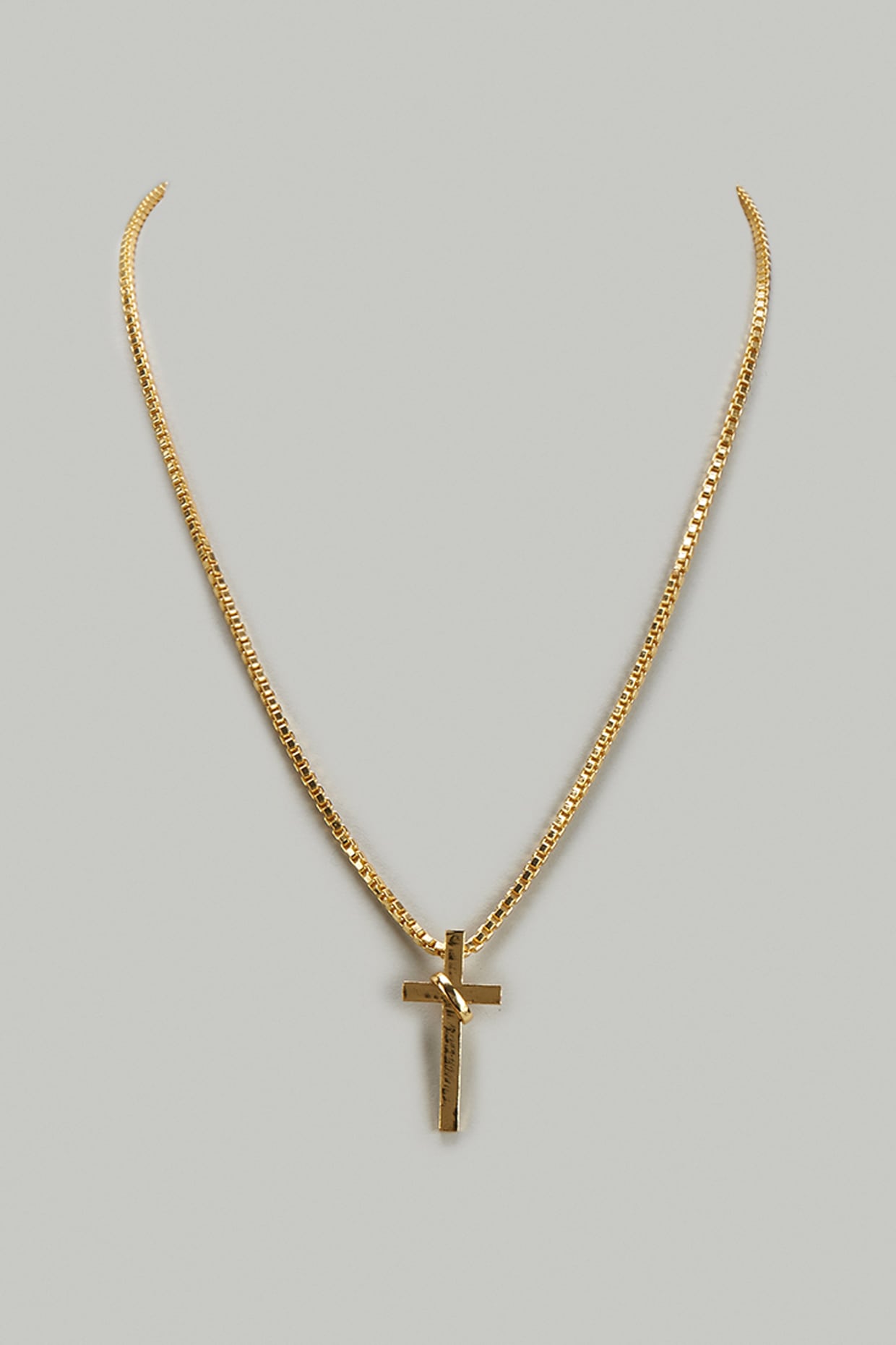 4 Inch Gold Plated Clergy Cross Necklace
