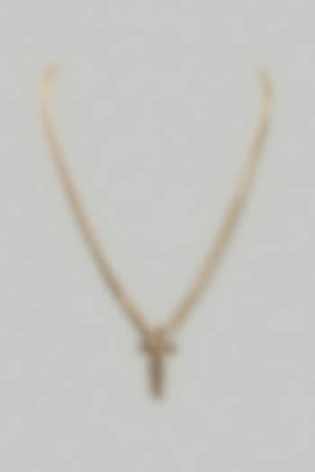 Gold Plated Cross Pendant Necklace by DASHIA