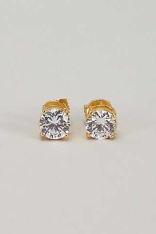 Gold Finish CZ Diamond Earrings by DASHIA
