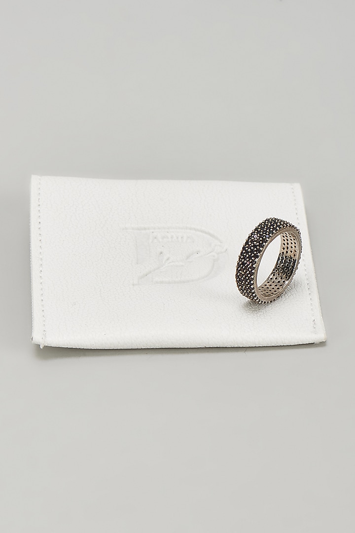 Silver Finish Black CZ Diamond Ring by DASHIA at Pernia's Pop Up Shop