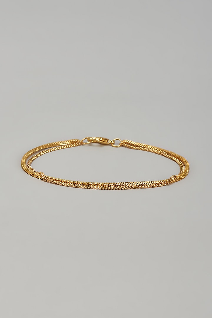 Gold Finish Minimal Duo Bracelet by DASHIA
