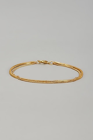 Gold Finish Minimal Duo Bracelet by DASHIA
