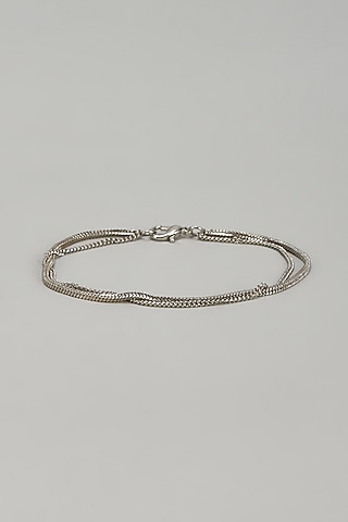 Silver Finish Minimal Duo Bracelet by DASHIA