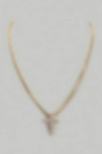Gold Finish CZ Diamond Cross Pendant Necklace by DASHIA