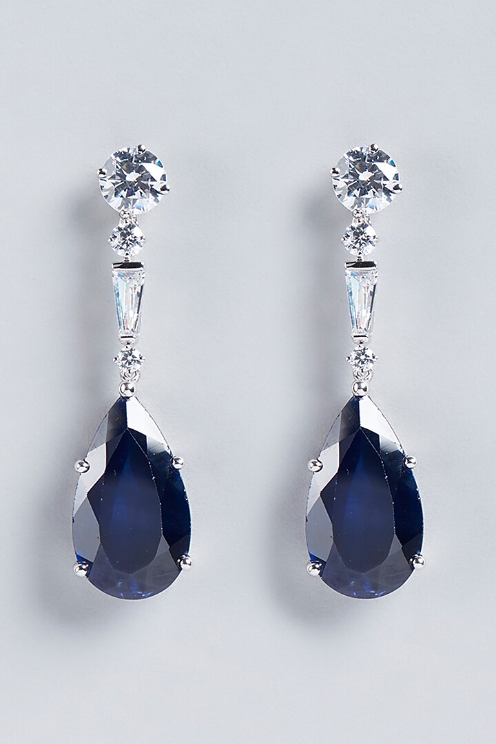 White Finish Earrings In Sterling Silver by Diosa Paris Jewellery at Pernia's Pop Up Shop