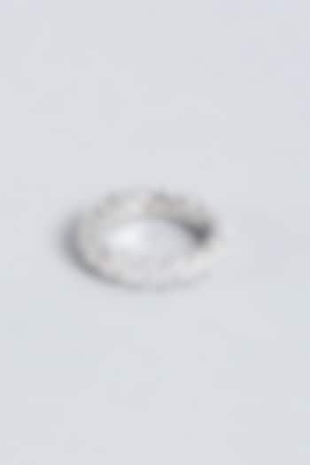 White Finish Swarovski Zirconia Ring In Sterling Silver by Diosa Paris Jewellery at Pernia's Pop Up Shop