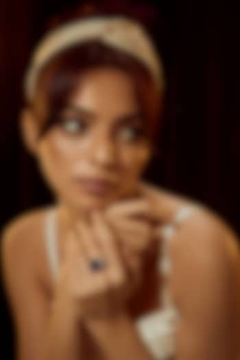 White Finish Swarovski Zirconia Ring In Sterling Silver by Diosa Paris Jewellery at Pernia's Pop Up Shop