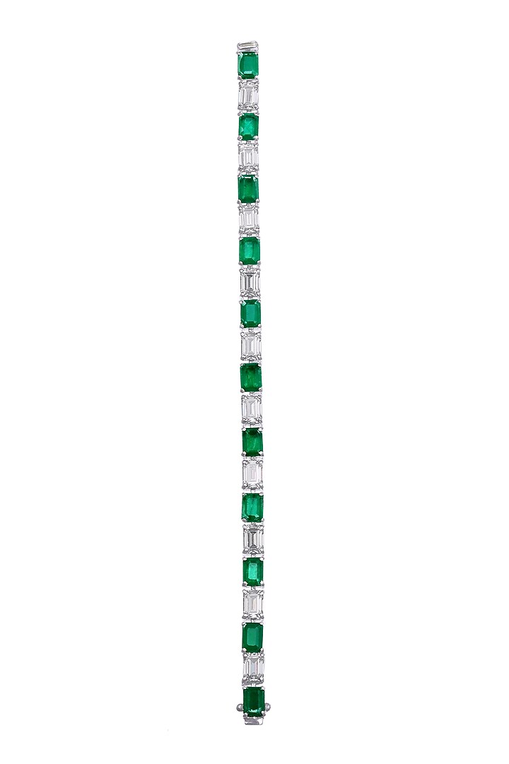 White Finish Bracelet In Sterling Silver by Diosa Paris Jewellery at Pernia's Pop Up Shop