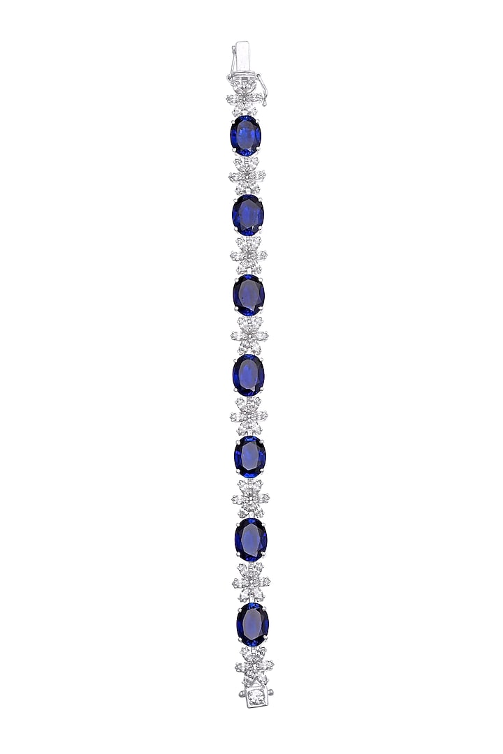 White Finish Bracelet In Sterling Silver by Diosa Paris Jewellery at Pernia's Pop Up Shop