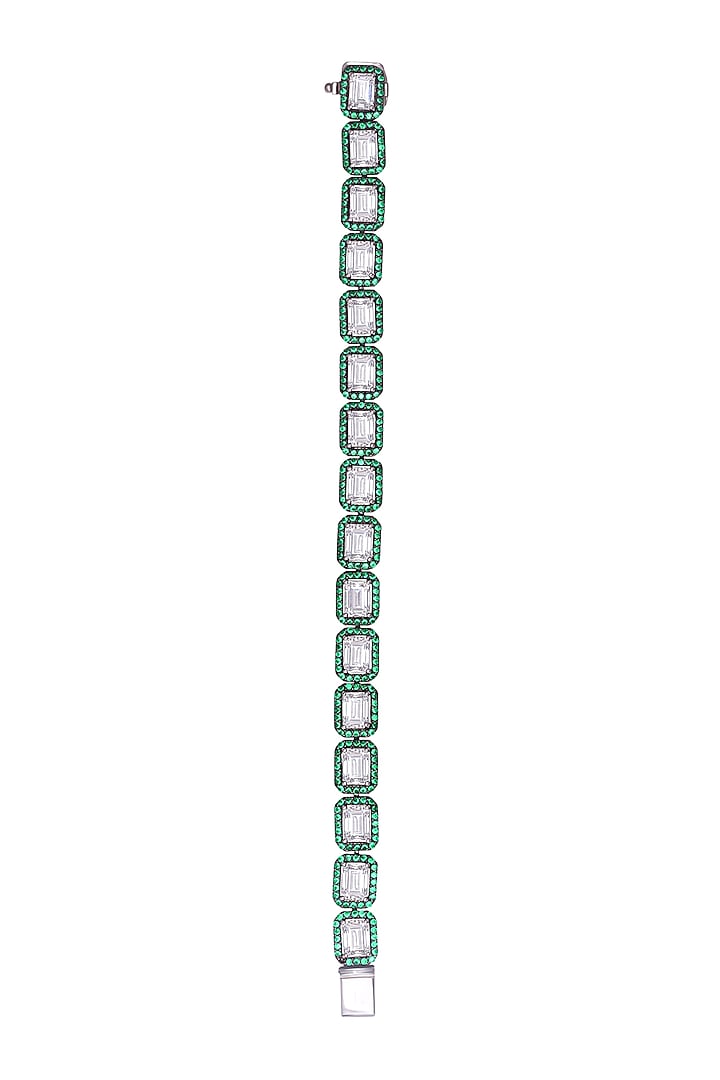 White Finish Sterling Silver Bracelet In Sterling Silver by Diosa Paris Jewellery at Pernia's Pop Up Shop