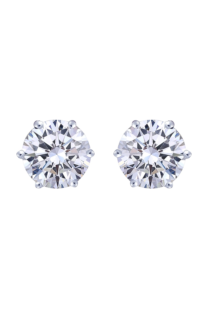 White Finish Earrings In Sterling Silver by Diosa Paris Jewellery at Pernia's Pop Up Shop