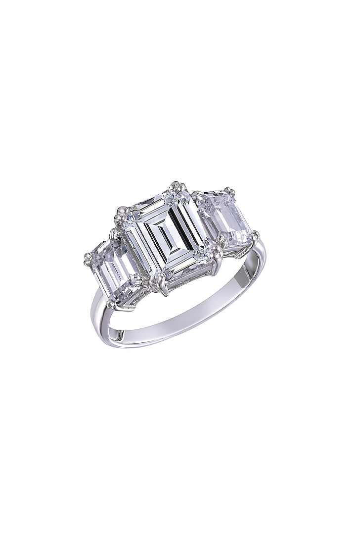 White Finish Classic Ring In Sterling Silver by Diosa Paris Jewellery at Pernia's Pop Up Shop