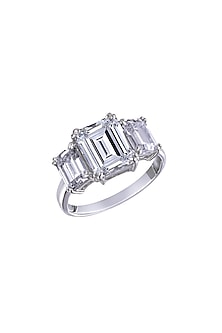 White Finish Classic Ring In Sterling Silver by Diosa Paris Jewellery-POPULAR PRODUCTS AT STORE