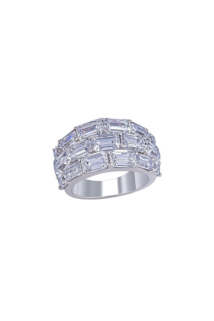White Finish Ring In Sterling Silver by Diosa Paris Jewellery at Pernia's Pop Up Shop