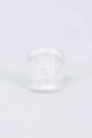 White Finish Swarovski Zirconia Ring In 92.5 Sterling Silver by Diosa Paris Jewellery