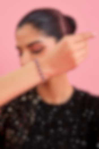 Silver Finish Red & White Stone Bracelet In Sterling Silver by Diosa Paris Jewellery at Pernia's Pop Up Shop