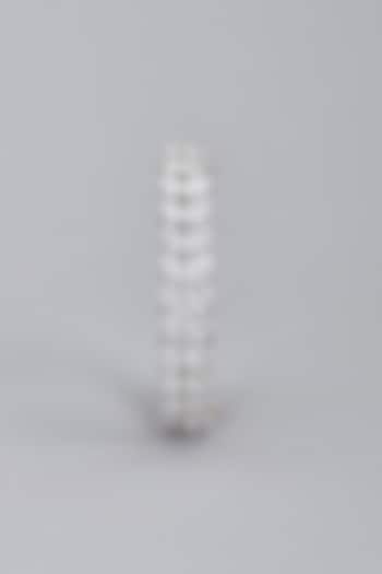White Finish Swarovski Bangle In Sterling Silver by Diosa Paris Jewellery at Pernia's Pop Up Shop