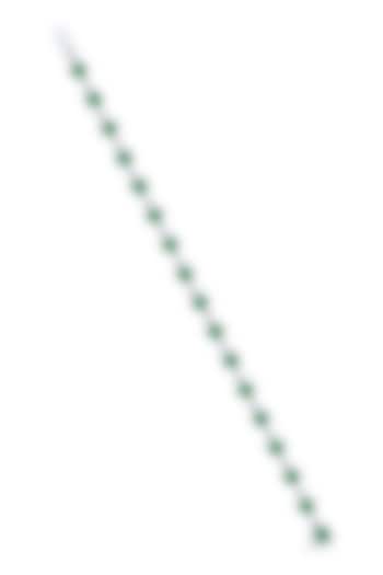 White Finish Mix-Shaped Emerald Stone & Swarovski Zirconia Tennis Bracelet In Sterling Silver by Diosa Paris Jewellery at Pernia's Pop Up Shop