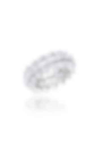 White Finish Swarovski Zirconia Ring In Sterling Silver by Diosa Paris Jewellery at Pernia's Pop Up Shop