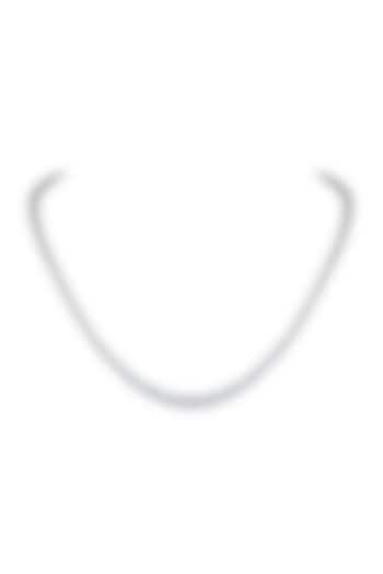 White Finish Swarovski Zirconia Solitaire Necklace In Sterling Silver by Diosa Paris Jewellery at Pernia's Pop Up Shop
