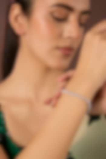 White Finish Zircon Bracelet In Sterling Silver by Diosa Paris Jewellery at Pernia's Pop Up Shop