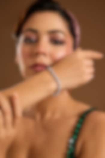 White Finish Zircon Bracelet In Sterling Silver by Diosa Paris Jewellery at Pernia's Pop Up Shop