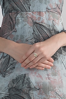 White Finish Swarovski Ring by Diosa Paris Jewellery-POPULAR PRODUCTS AT STORE