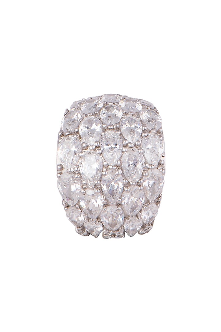 White Finish Swarovski Statement Ring by Diosa Paris Jewellery at Pernia's Pop Up Shop