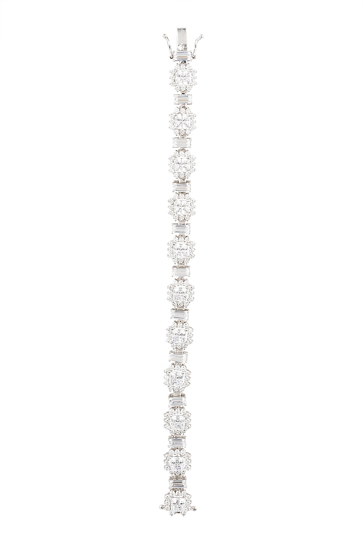 White Finish Swarovski Bracelet by Diosa Paris Jewellery at Pernia's Pop Up Shop
