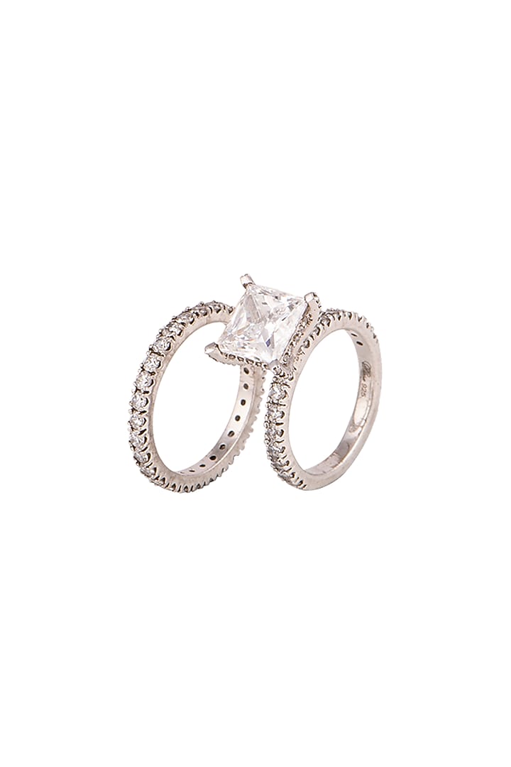 White Finish Swarovski Ring by Diosa Paris Jewellery at Pernia's Pop Up Shop