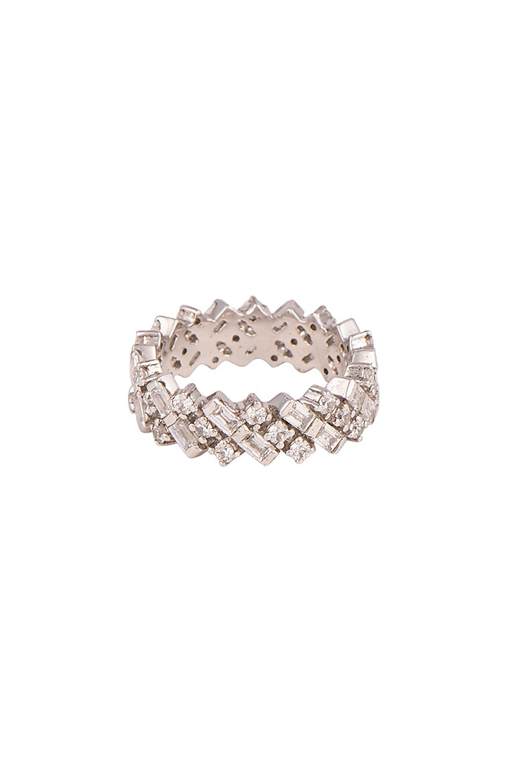 White Finish Swarovski Zirconia Ring by Diosa Paris Jewellery at Pernia's Pop Up Shop