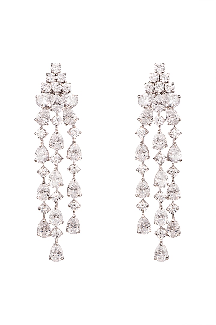 White Finish Dangler Earrings by Diosa Paris Jewellery at Pernia's Pop Up Shop