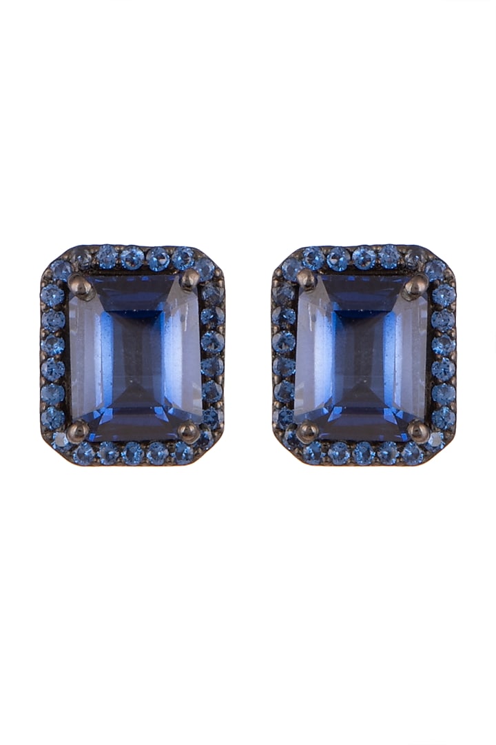 Black Rhodium Finish Swarovski Earrings by Diosa Paris Jewellery at Pernia's Pop Up Shop