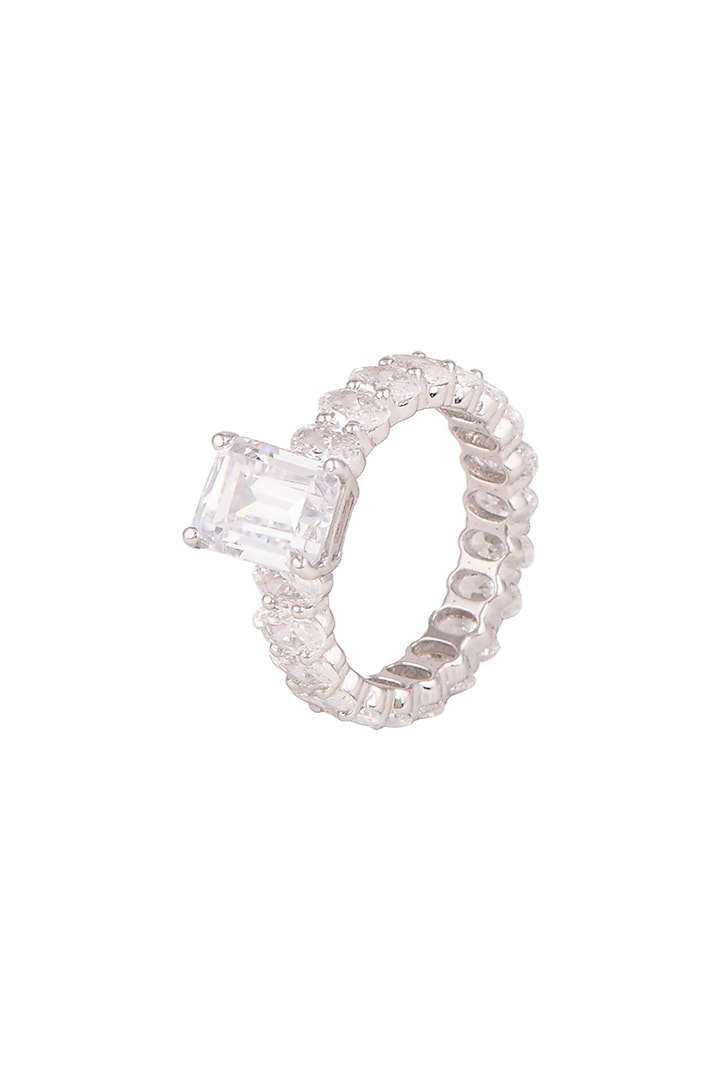 White Finish Cocktail Ring by Diosa Paris Jewellery at Pernia's Pop Up Shop
