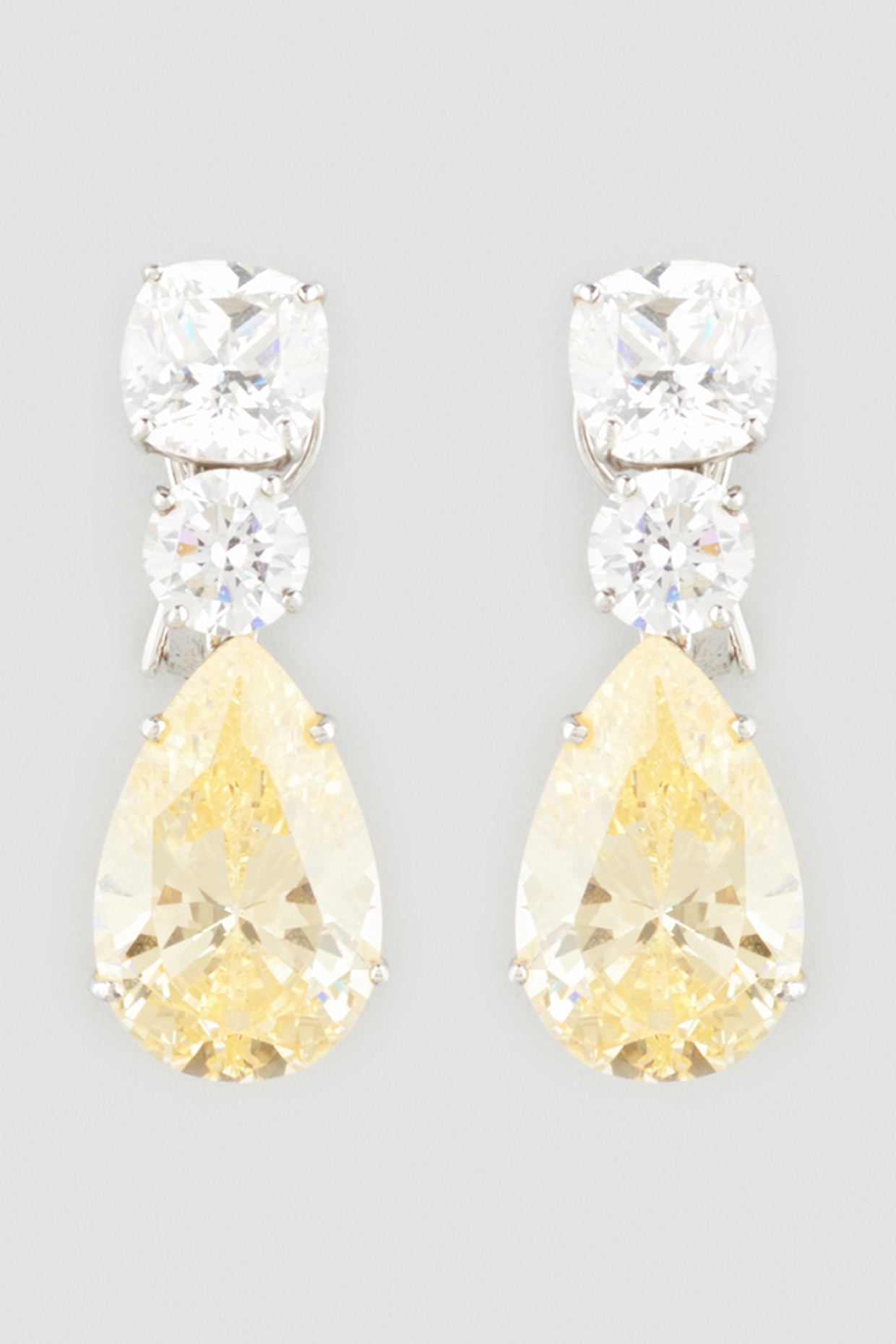 White Finish Earrings In Sterling Silver by Diosa Paris Jewellery