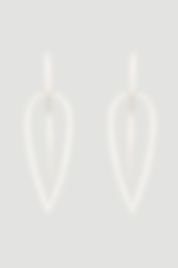 White Finish Dangler Earrings In Sterling Silver by Diosa Paris