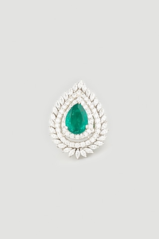 White Finish Ring In Sterling Silver by Diosa Paris Jewellery