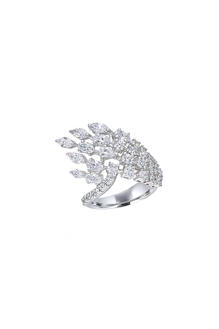 White Finish Ring In Sterling Silver by Diosa Paris Jewellery at Pernia's Pop Up Shop