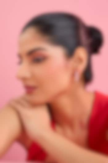 Silver Finish White Stone Dangler Earrings In Sterling Silver by Diosa Paris Jewellery at Pernia's Pop Up Shop