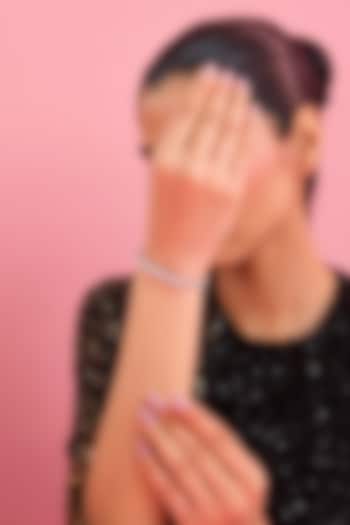 Silver Finish White Stone Bracelet In Sterling Silver by Diosa Paris Jewellery at Pernia's Pop Up Shop