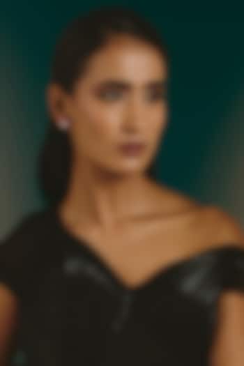 White Finish Purple Stone Stud Earrings In Sterling Silver by Diosa Paris Jewellery at Pernia's Pop Up Shop