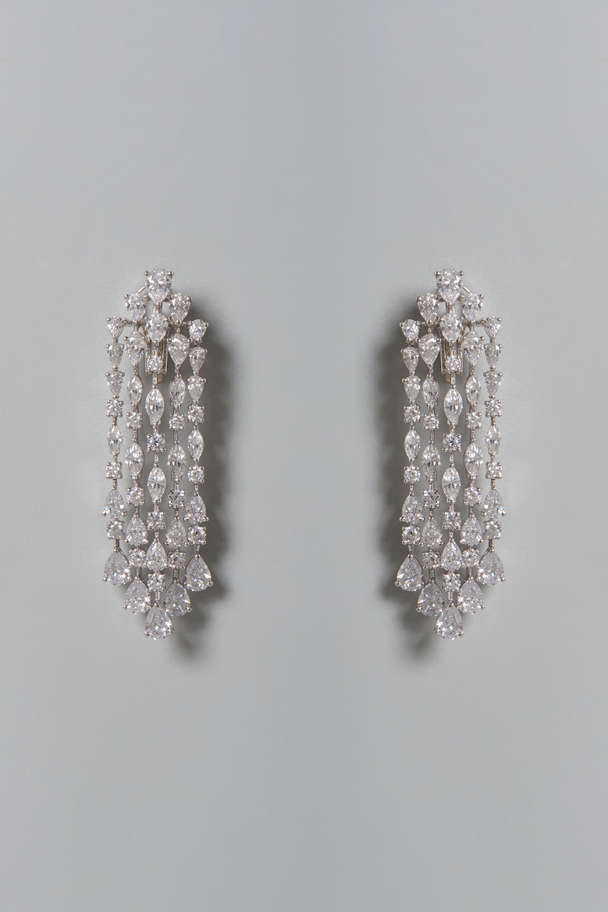 Long Chandelier Earrings, with Green Drop Shaped Stones : Amazon.in: Fashion