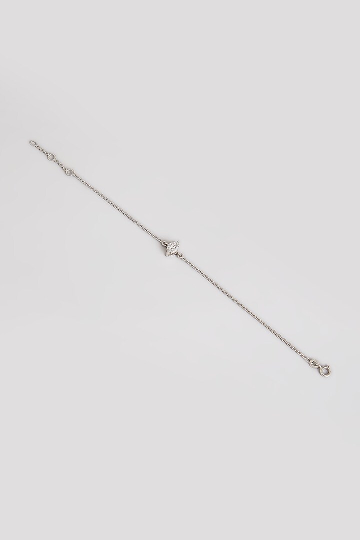 White Finish White Stone Bracelet In Sterling Silver by Diosa Paris Jewellery at Pernia's Pop Up Shop