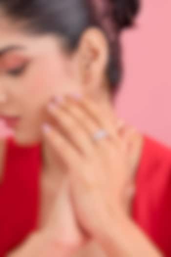 Silver Finish White Stone Ring In Sterling Silver by Diosa Paris Jewellery at Pernia's Pop Up Shop