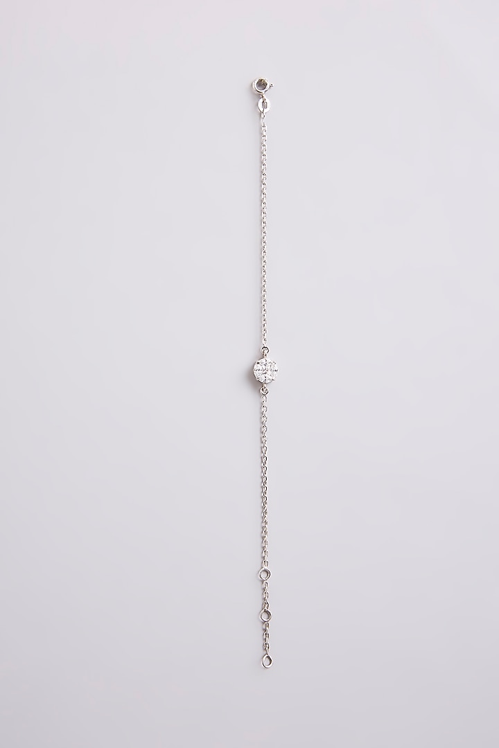 White Finish White Stone Bracelet In Sterling Silver by Diosa Paris Jewellery at Pernia's Pop Up Shop