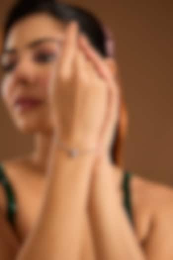 White Finish Zircon Bracelet In Sterling Silver by Diosa Paris Jewellery at Pernia's Pop Up Shop