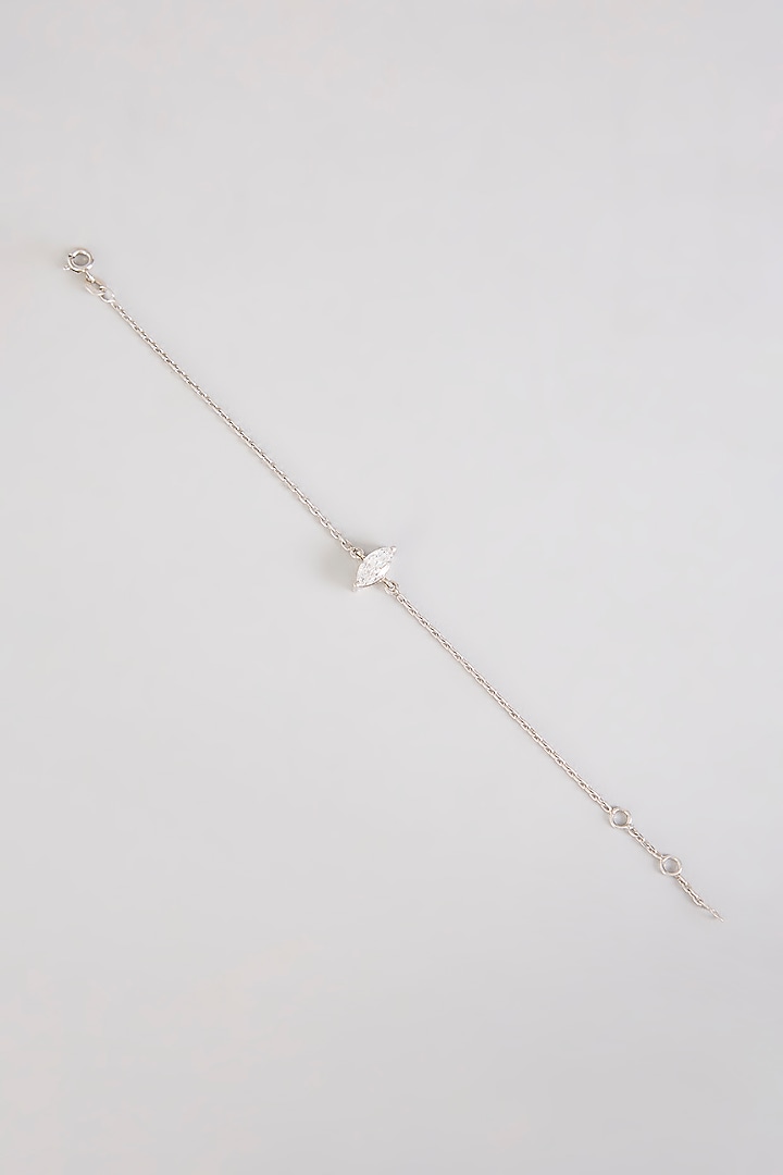 White Finish Zircon Bracelet In Sterling Silver by Diosa Paris Jewellery at Pernia's Pop Up Shop