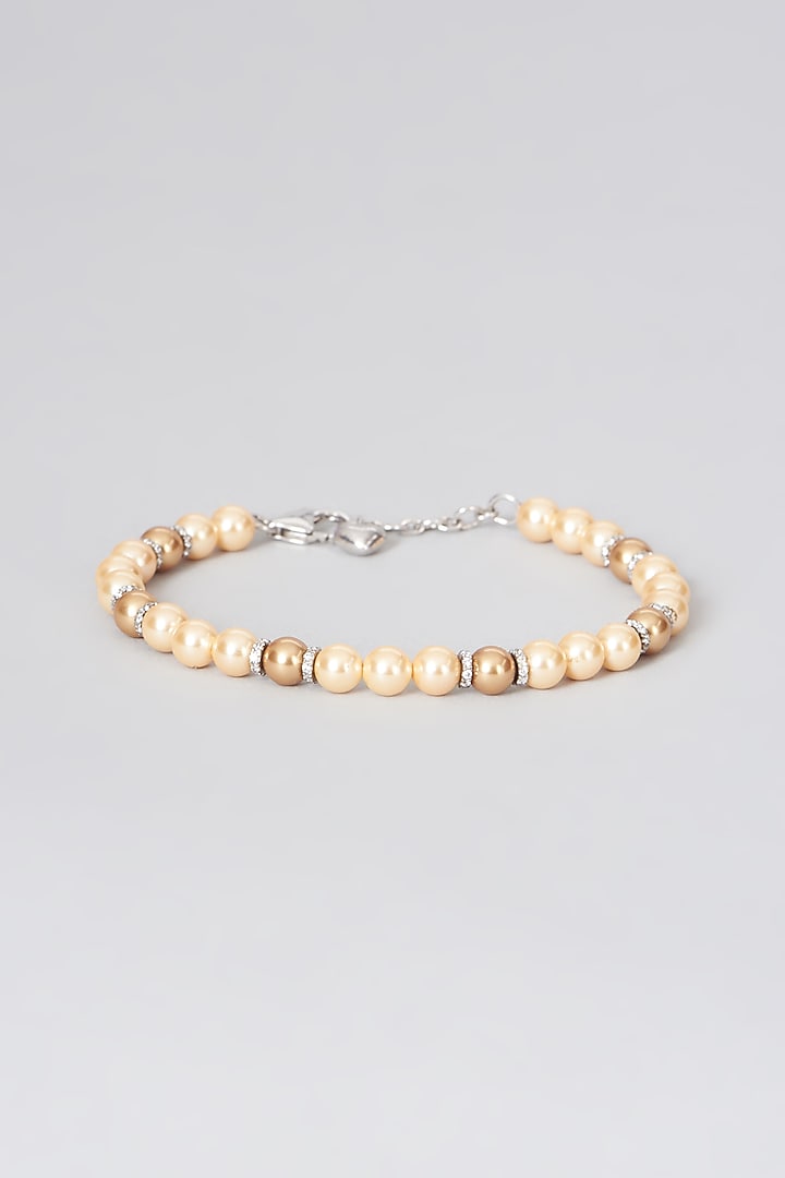 White Rhodium Finish Bracelet In Sterling Silver by Diosa Paris Jewellery at Pernia's Pop Up Shop